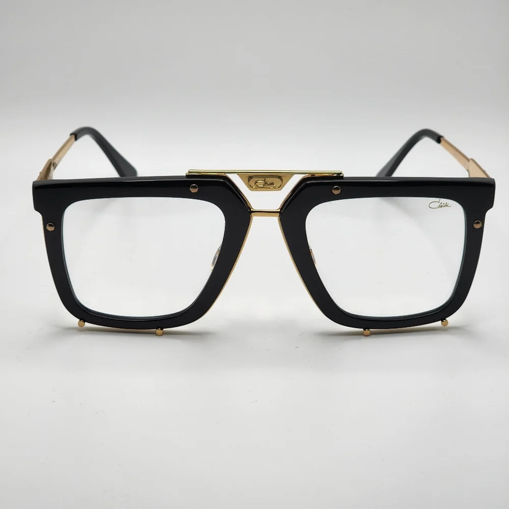 Cazal Rectangular Sunglasses 648-002 Black & Gold Frames.